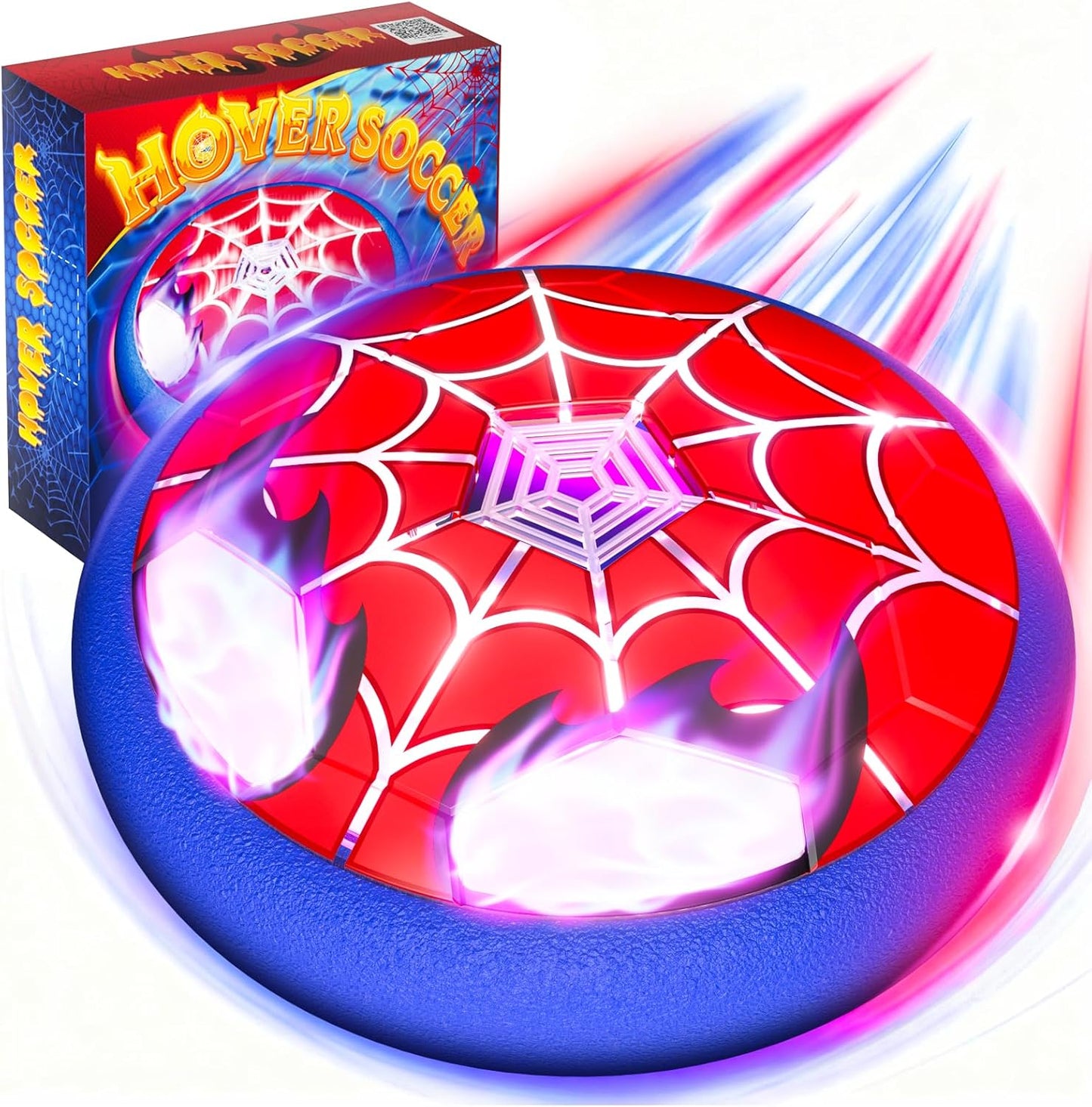 Light Up Hover Soccer Ball - Glowing Web Design & LED Eyes | Indoor Fun Toy for Kids Age 3-12