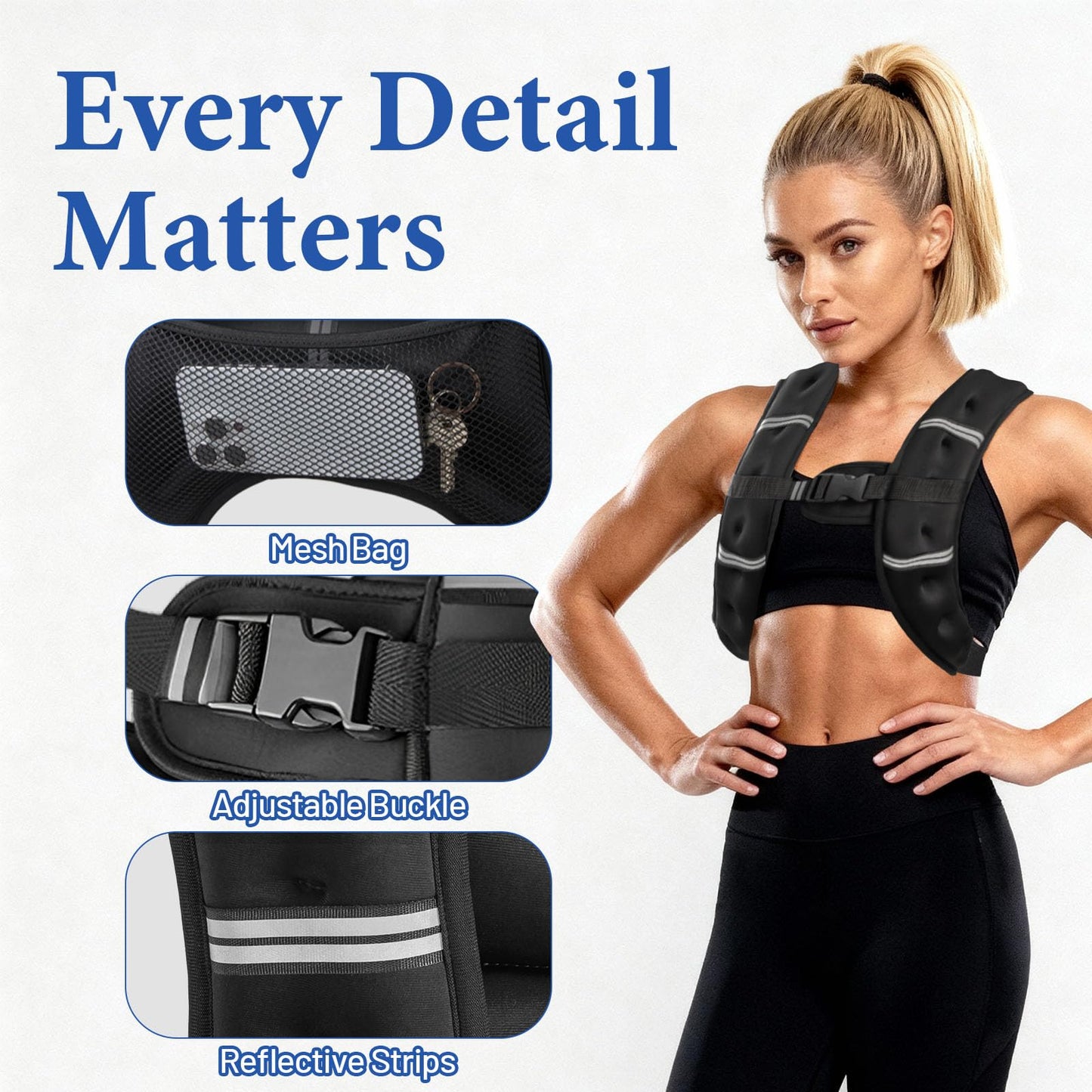 Weighted Vest for Women 8 Lbs Weights Black, Perfect for Running Walking Workout
