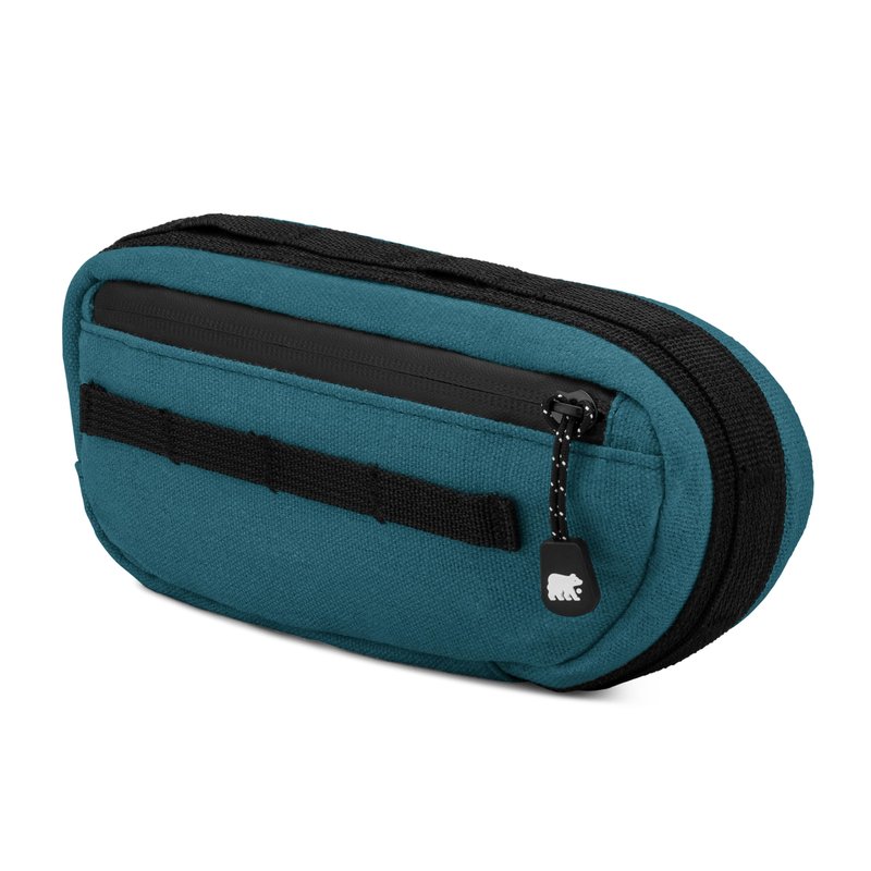 Oso Supply Co Waxed Canvas Frame Bag – Waterproof Zippers, Dual Storage Compartments, Adjustable Straps – Fits All Frame Sizes, Perfect for Cycling, Commuting, and Adventure Rides (Navy Blue)