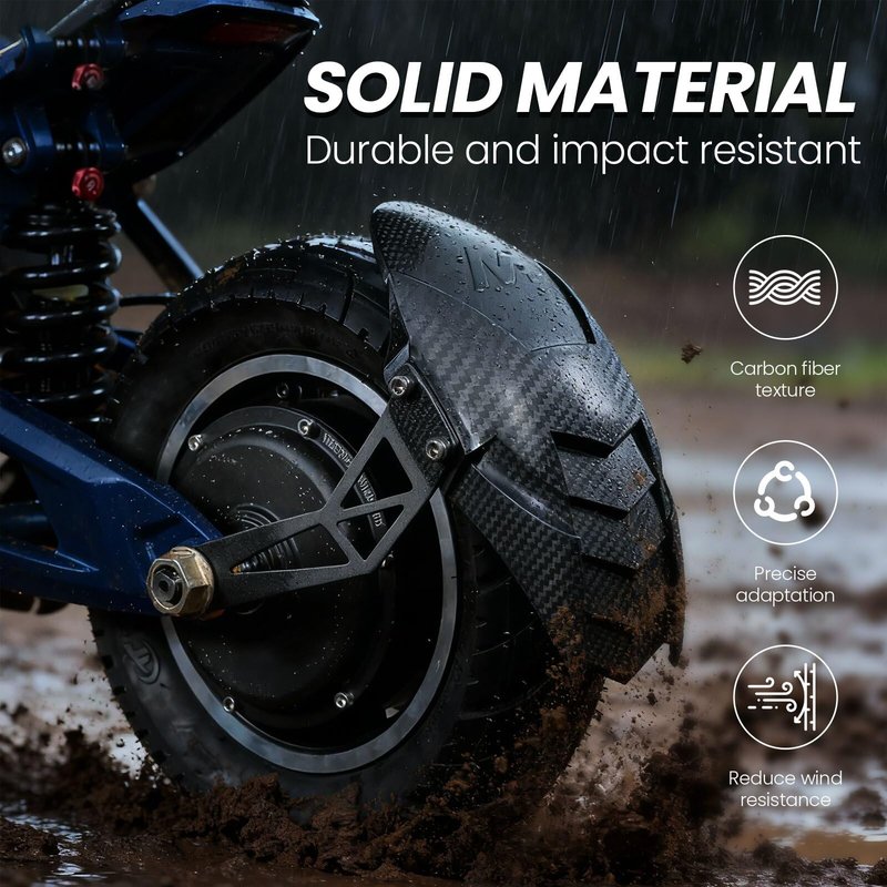 Universal Mudguard Compatible with VSETT 10+ MUKUTA 10 Zero 10X KAABO Mantis 10-Inch Electric Scooter Compatible withFender Wheel Cover Tyre Wing Mud Guard(1 Piece)1