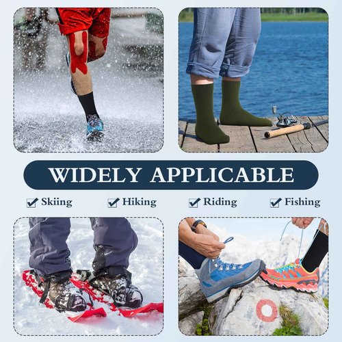 Jiuguva 4 Pairs Waterproof Socks Unisex Waterproof Breathable Outdoor Hiking Wading Fishing Socks for Men Women(Medium,4 Colors)