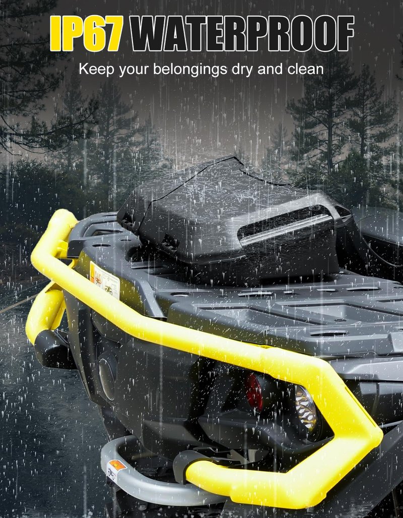XATVXUTV Removable Cargo Storage Box for Can Am Outlander, 2 GAL(7.5L) Front Rear Storage Bin Waterproof Back Seat Rack Box for Can-Am Outlander L MAX 6X6 Accessories, ATV Replace OEM #708200408