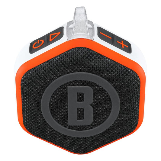 Bushnell Golf Wingman Mini GPS Speaker – Ultra Portable Bluetooth Golf Speaker with Audible Distances, Magnetic Cart Mount, Waterproof, 10Hr Battery & Carabiner, Orange
