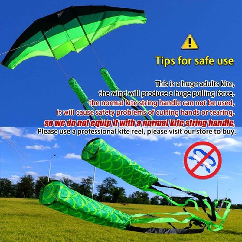 TianYueFly Huge 3D Adult Gliders Kite, 120" in Giant Single Line Kites with Two 17ft 3D Tails, Large Beach Kite for Adults