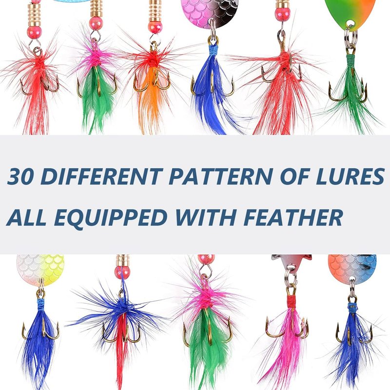 Fishing Lures Kit - Rooster Tail Spinner Baits for Bass, Trout & Pike | Hard Bait Crankbaits
