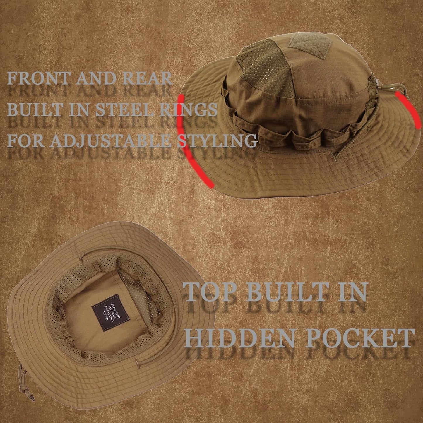 Breathable Sun Hat - Boonie Bucket Hat for Men & Women | Ideal for Fishing, Safari, Hiking, Camping