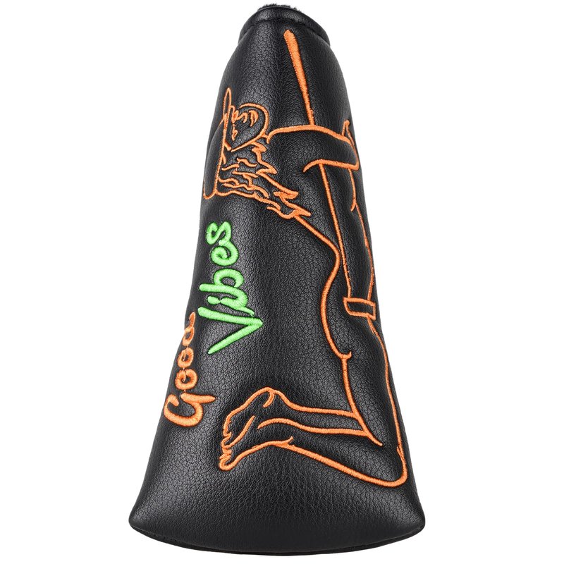 Craftsman Golf Beauty Hold the Club Black Blade Putter Headcover Magnetic Closure Good Vibes
