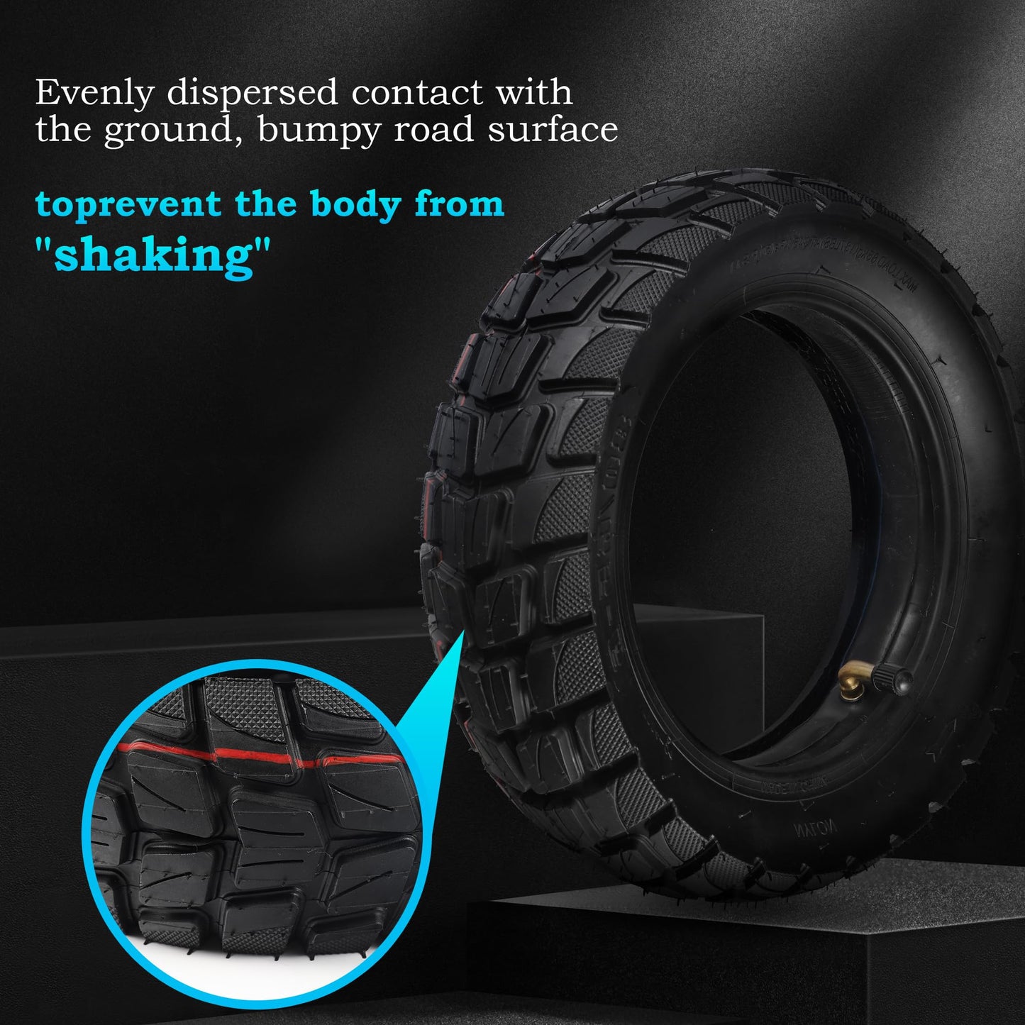 Relibupdater 80/65-6 scooter tire off Road，10in Tires Inner Tubes Replacement Thickened Pneumatic Tyres 255x80 10x3.0 Compatible with Electric Scooter Nanrobot D4/D6+ 2.0