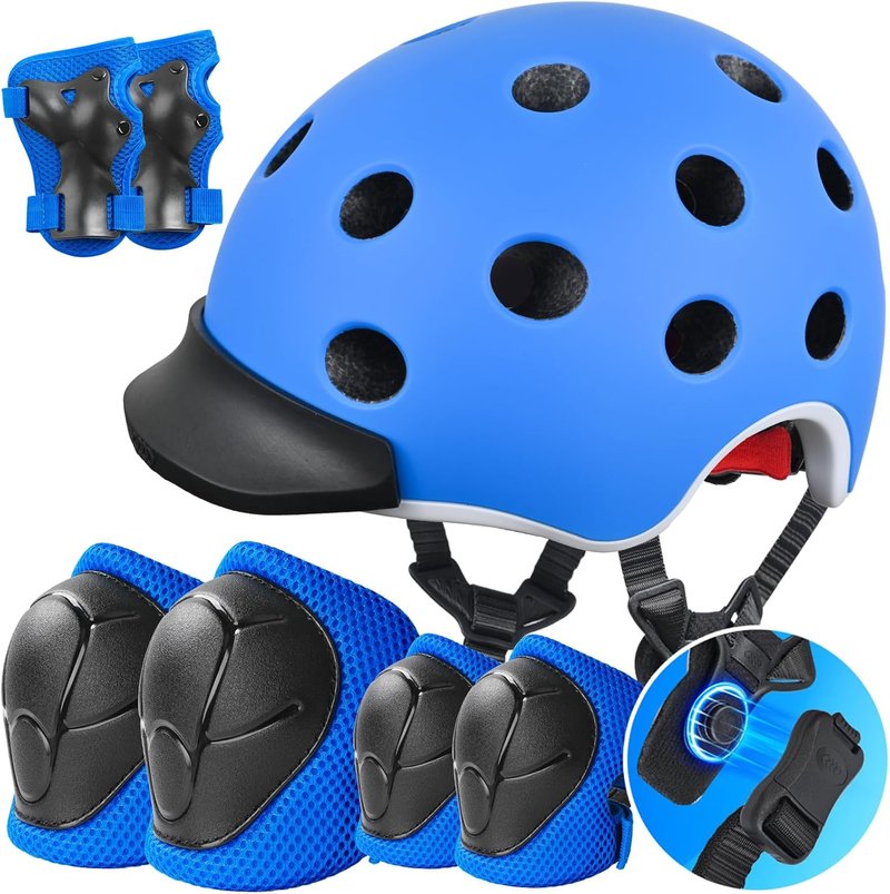 Kids Bike Helmet Set - Adjustable Skateboard Protective Gear for Ages 5-8 | Knee, Elbow & Wrist Pads for Boys & Girls