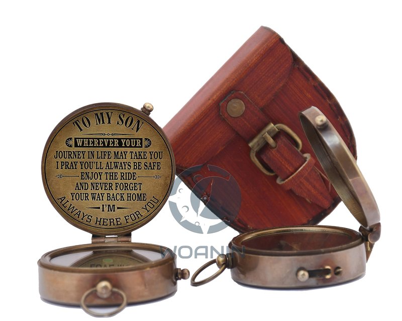 WOANIN Compass with Case/Gift for Son/to My Son Gifts/Mom to Son Gift ((to My Son))