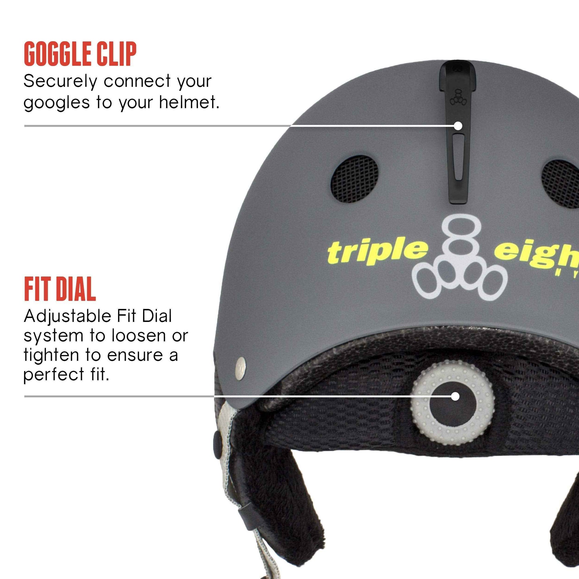 Triple Eight Halo Snow Standard Snowboard and Ski Helmet, Safety Certified with Dial Fit, Carbon, Large/X-Large