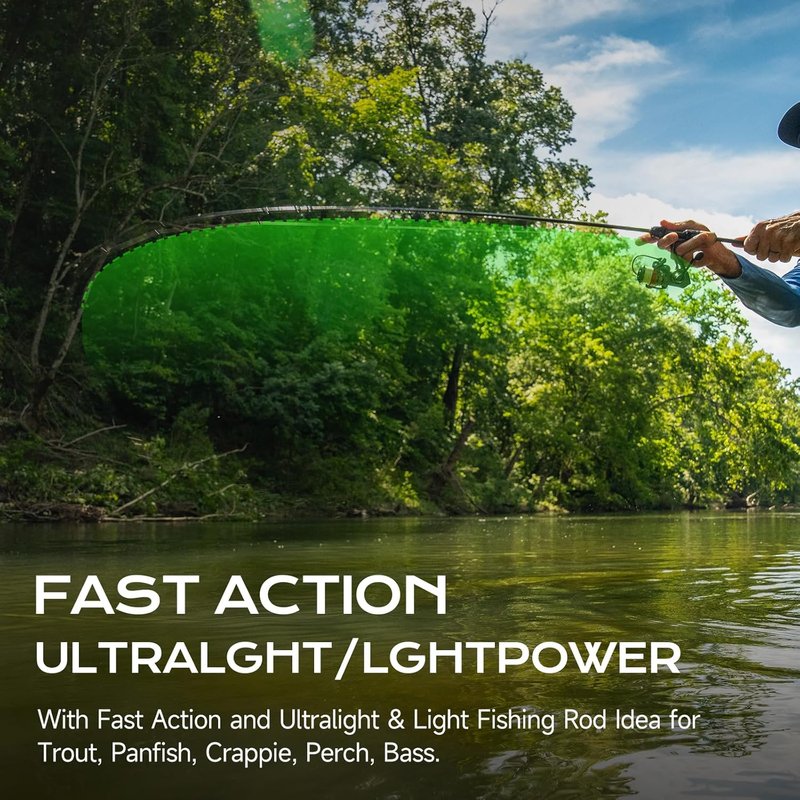 Ultralight Fishing Rod - HANDING M1 BFS 2-Piece Spinning & Baitcaster | 30T Carbon Fiber, AA Cork Handle, Perfect for Trout & Panfish