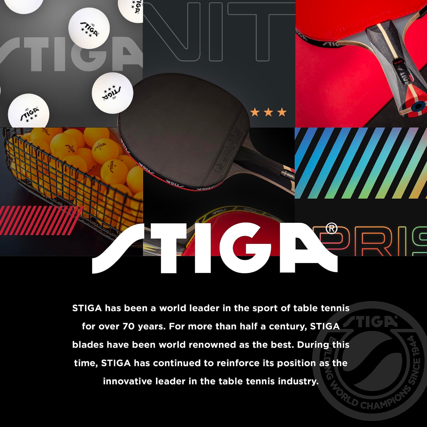 STIGA Pro Carbon Performance-Level Ping Pong Paddle with Carbon Fiber Blade and Extreme Spin for Tournament Play - Red and Blue Colors