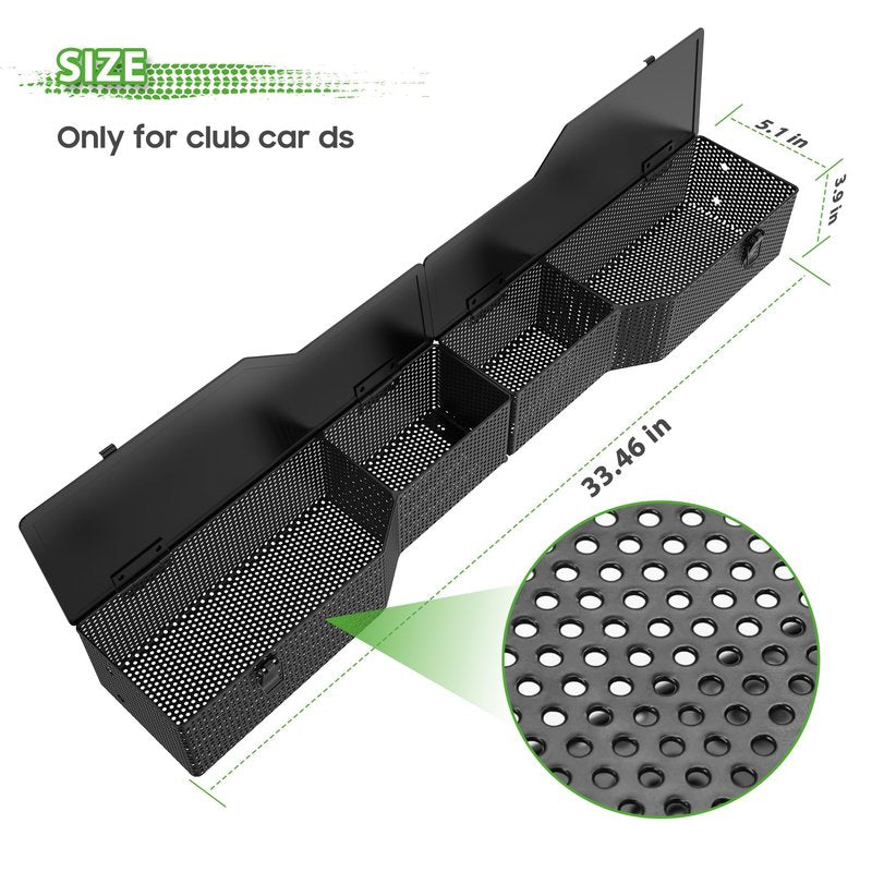 10L0L Golf Cart Front Inner Storage Basket with Cover for Club Car DS 2000-Up Models - Dashboard Organizer, Durable Storage Solution for Golf Cart Accessories