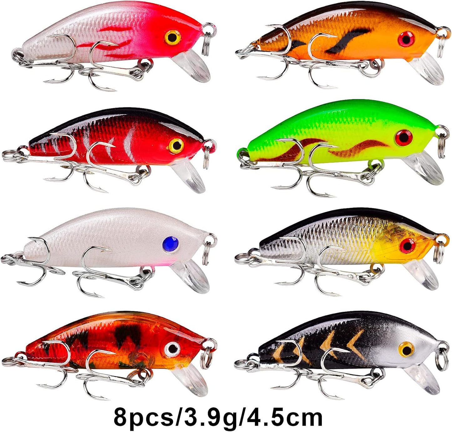 Bass Fishing Lures Kit - Topwater Hard Baits & Crankbaits for Freshwater & Saltwater | 12-Piece Set