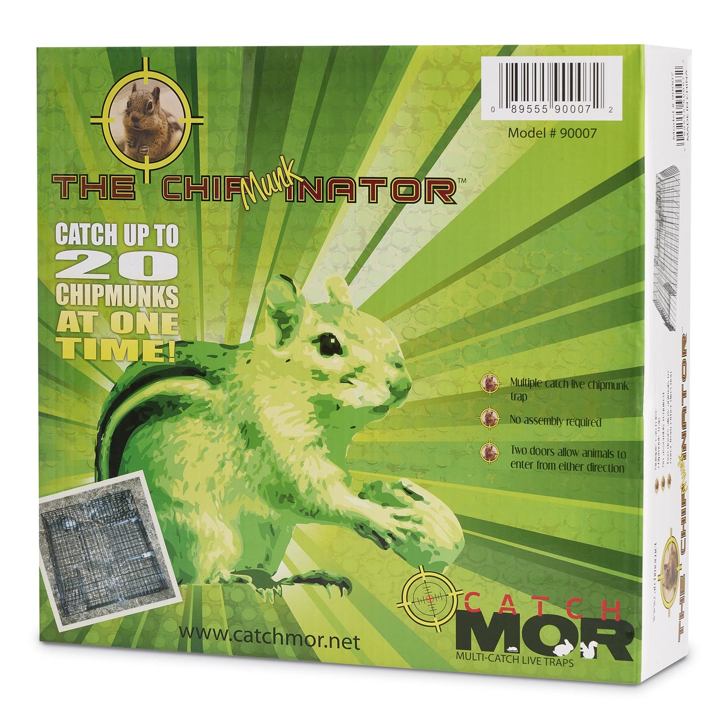 Rugged Ranch 2-Pack Chipmunkinator Multi-Catch Chipmunk Trap, Wire Cage, 14.5"x4"x14.5" Each - Live Catch-and-Release, 2-Door Humane Rodent Control, No-Poison Outdoor Use
