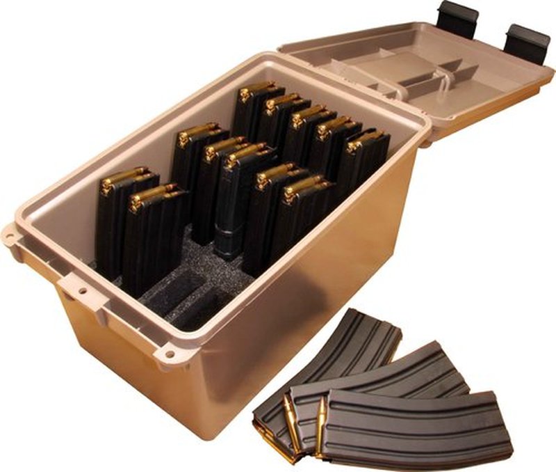 MTM TMC15 Tactical Mag Can and Walker's Razor Slim 23dB Folding Electronic Ear Protection, Tan Patriot