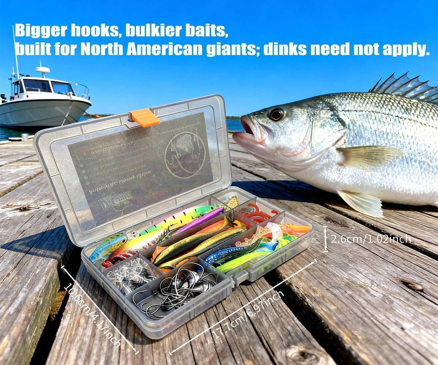 DEKESIN Bass Fishing Starter Kit 75pcs Small Tackle Box Set
