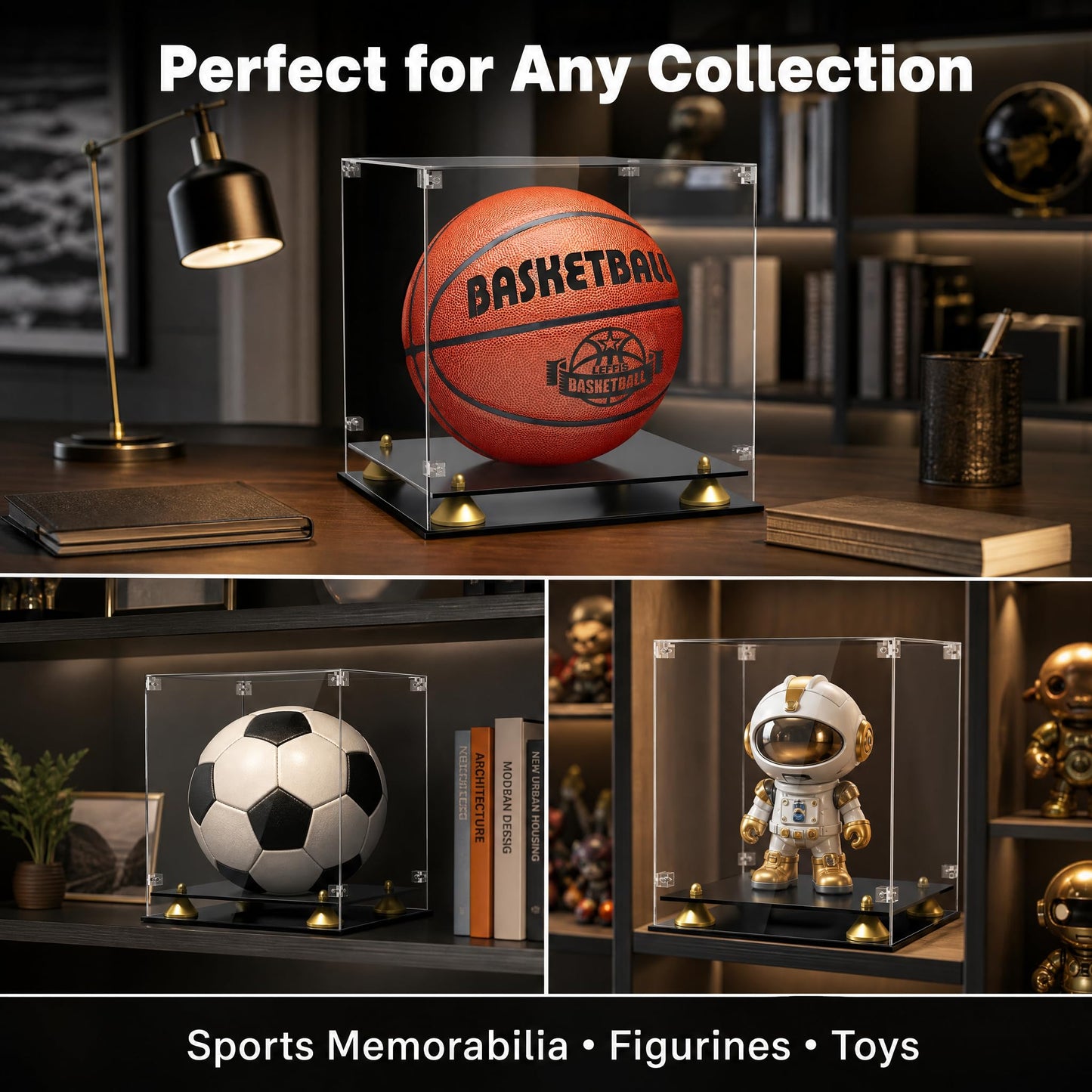 Basketball Display Case, Leffis Clear Acrylic Basketball Holder Display Box