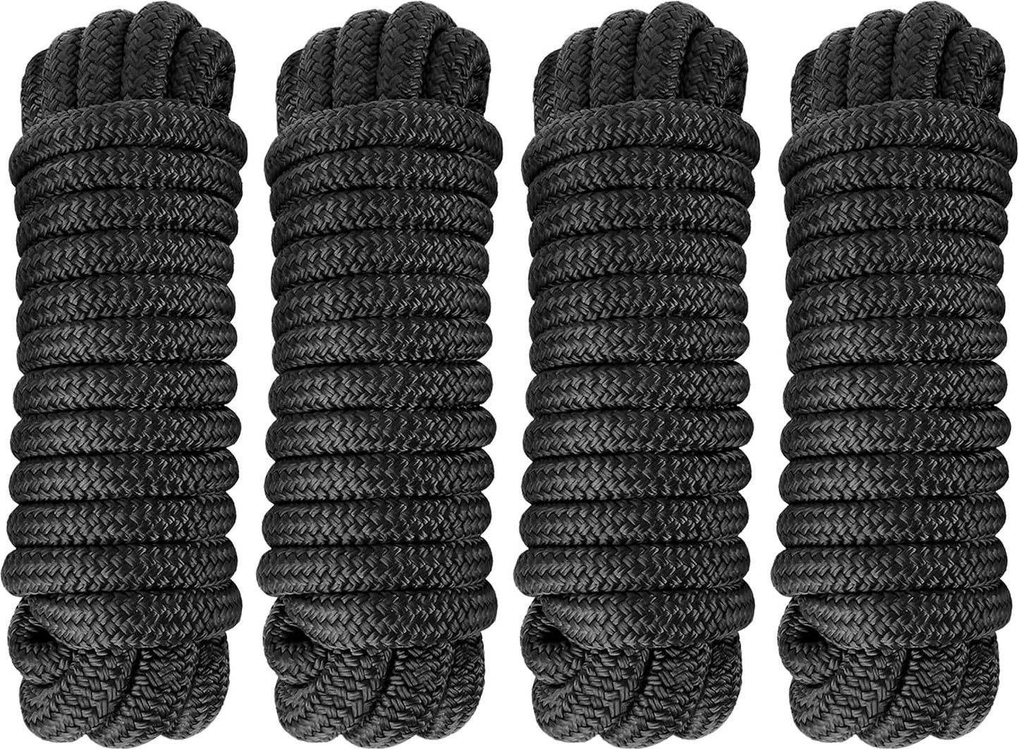 PACTHSD Boat Dock Lines 5/8" x 25ft Double Braided Nylon Dock Lines for Boats Pre-Spliced with a 15" Loop, Marine-Grade Boat Ropes for Docking, Boat Lines Dock Rope, Premium Marine Rope Mooring Lines