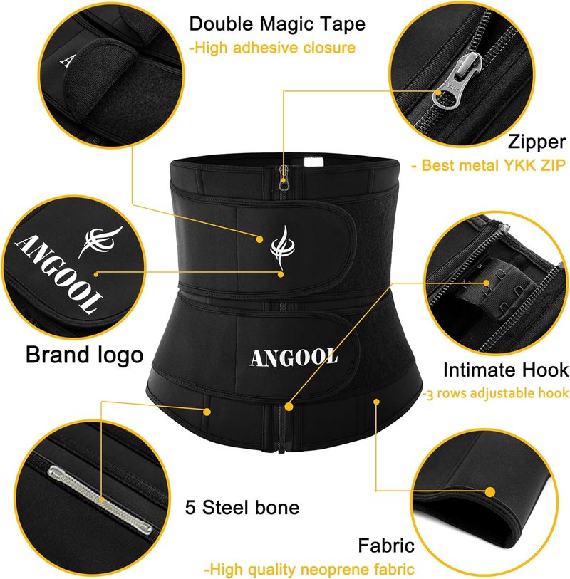 Neoprene Waist Trainer for Women - Plus Size Trimmer Belt | Sauna Sweat Corset Cincher with Zipper