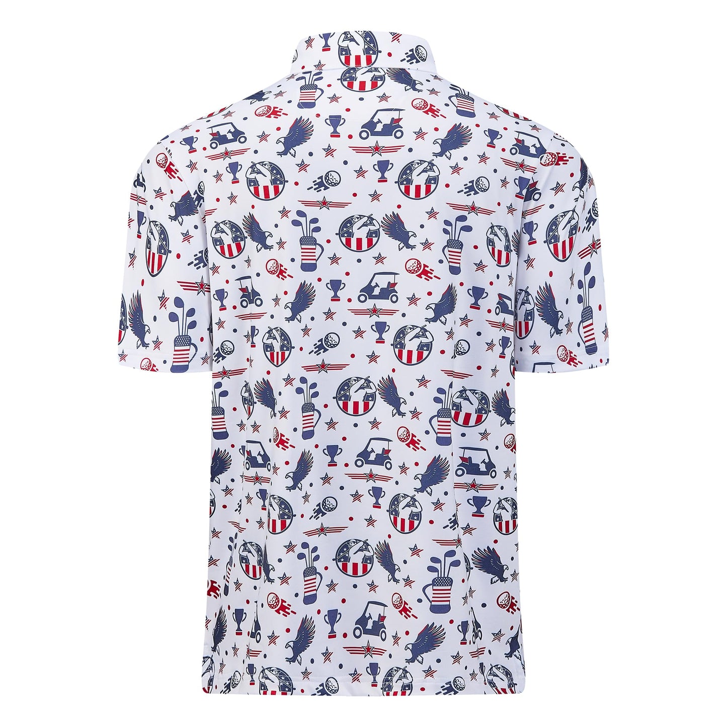 Golf Shirts for Men Dry Fit Moisture Wicking Golf American Flag Casual Print Collared Mens Golf Polo Shirts for Men's Short Sleeve Golfing Polos for Men, XL