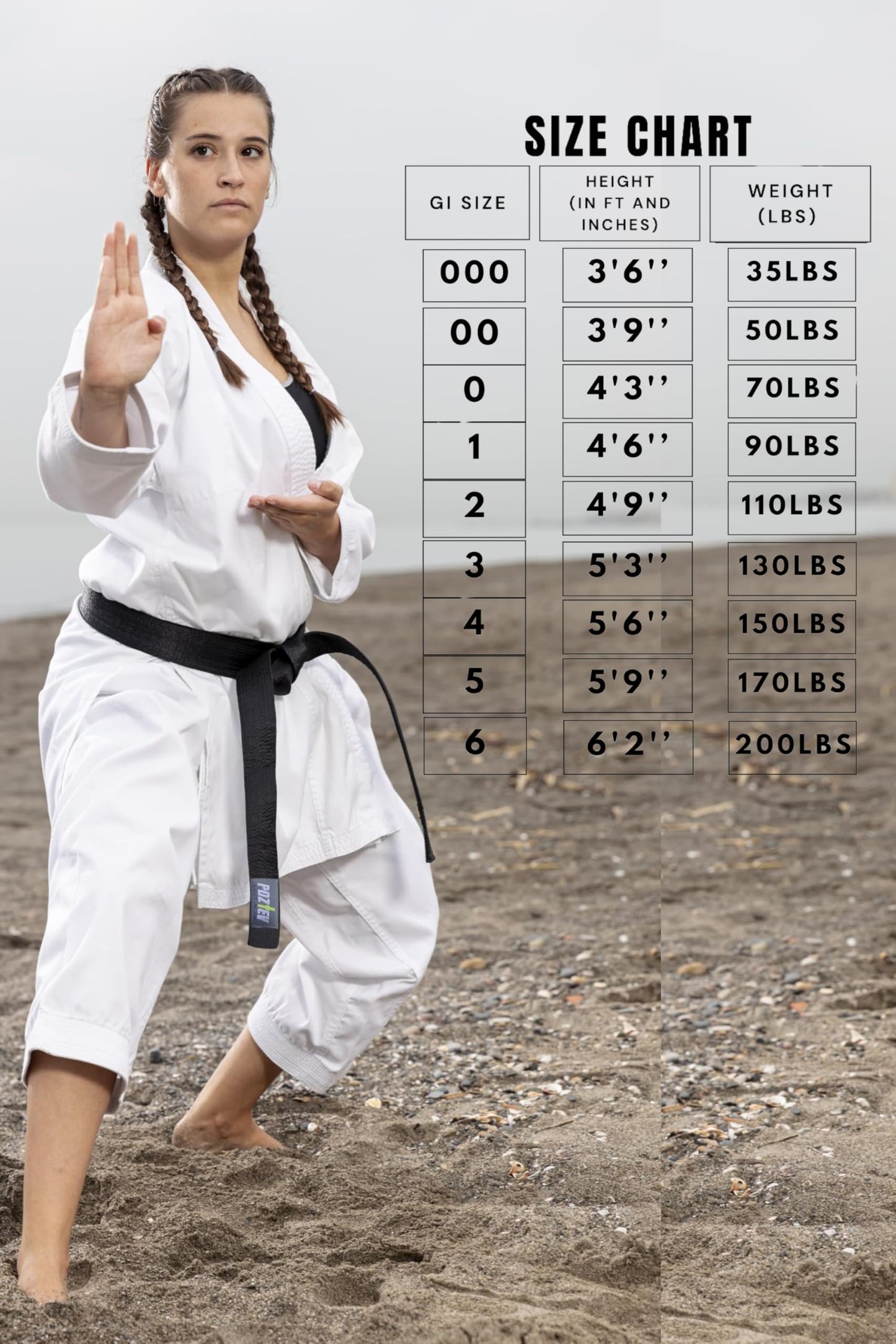 POZTEV Karate Uniform for Kids & Adults Lightweight Student Gi Pants and Jackets for Martial Arts Taekwondo Uniform With Free Belt (0)
