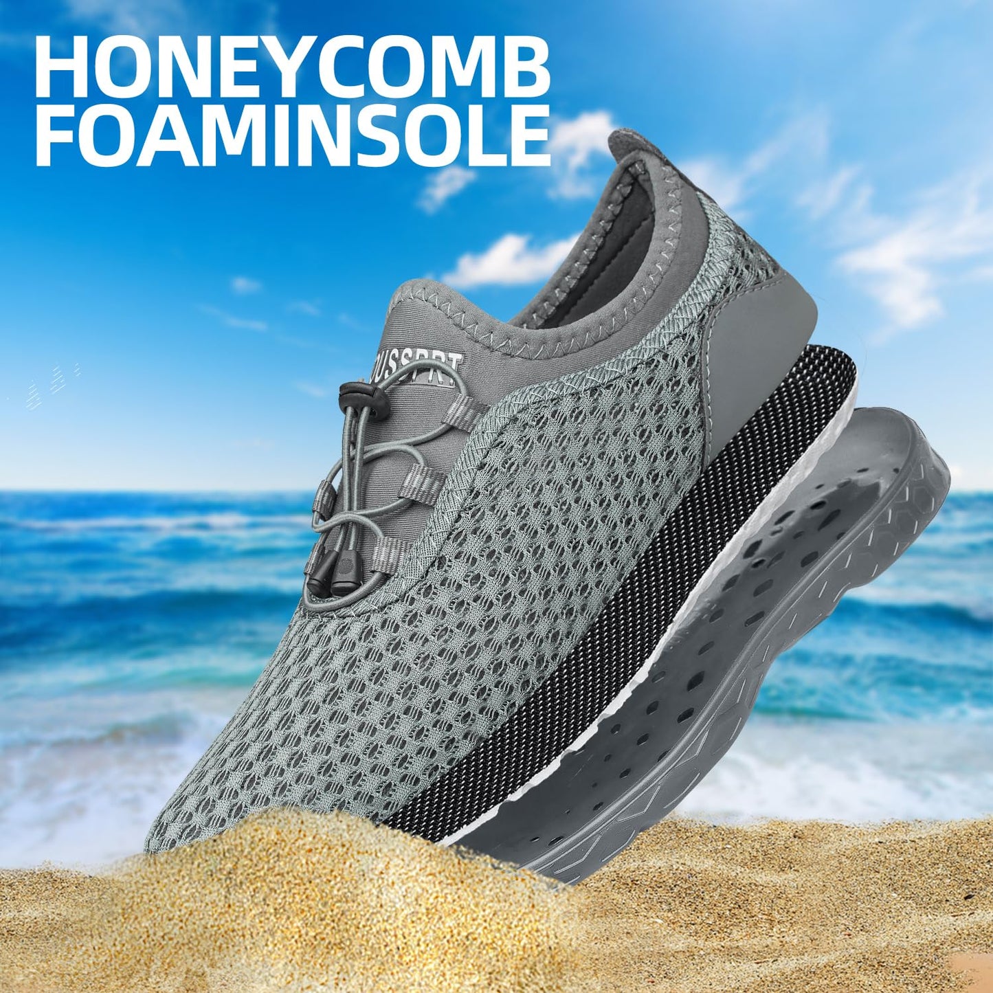 DOUSSPRT Men's Water Shoes Quick Dry for Beach Swim Pool Fishing