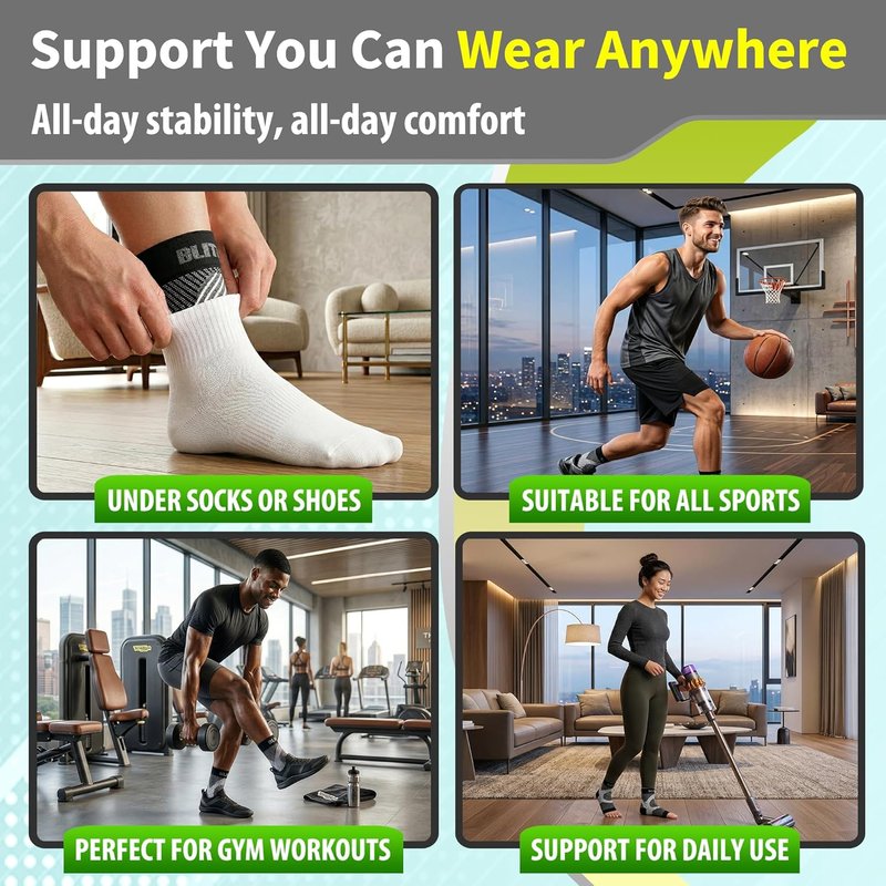 Compression Socks for Plantar Fasciitis - Ankle Brace with Arch Support for Pain Relief | Purple L-XL