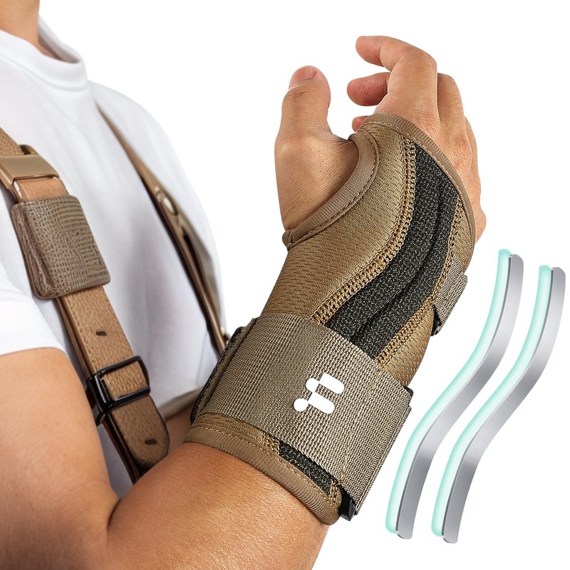 Fitomo Carpal Tunnel Wrist Brace For Work With Splint and Palm Cushion, Wrist Pain Relief Support for Men and Women, Ideal for Carpal Tunnel, Tendinitis, Arthritis (Right Hand, L/XL)