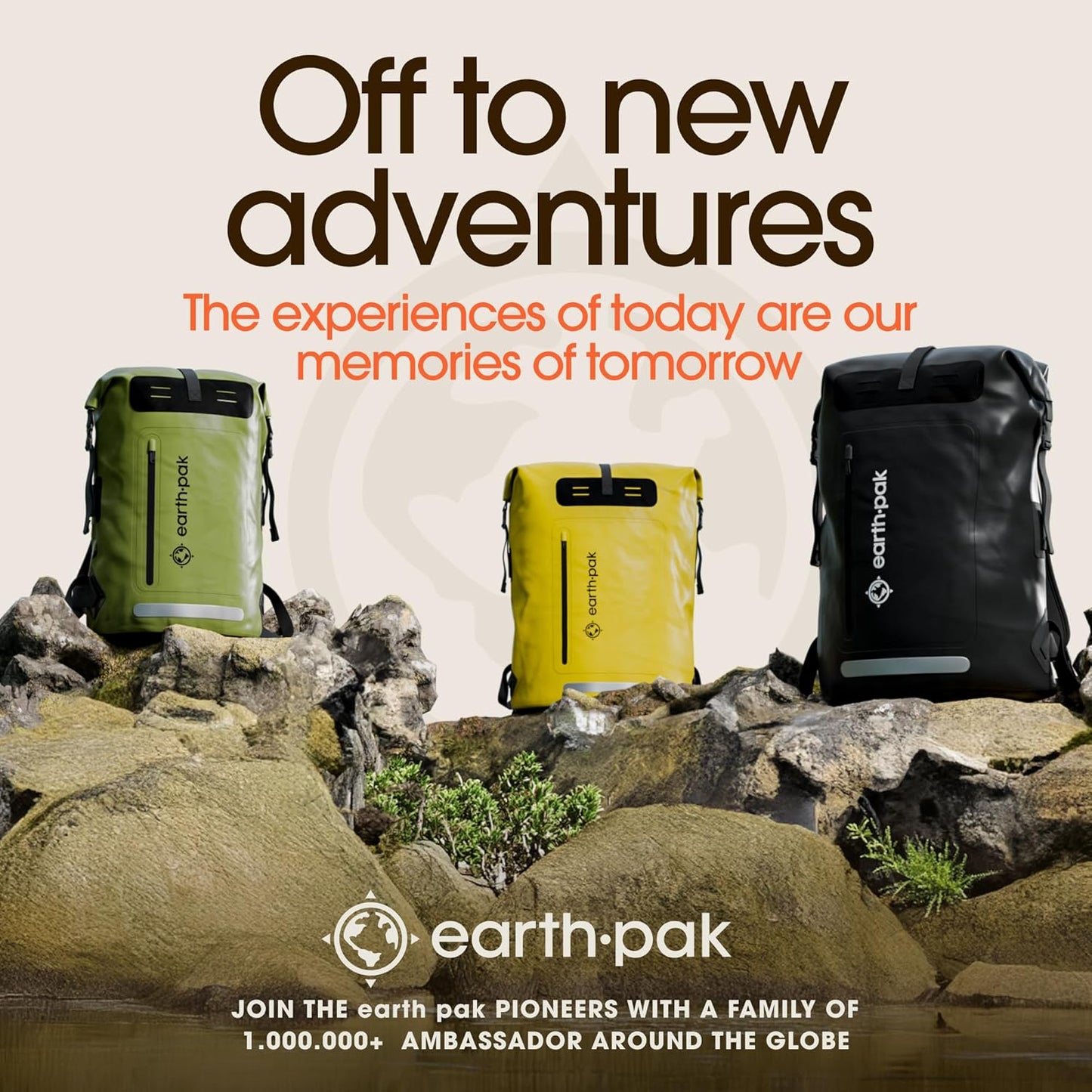Waterproof Backpack for Hiking - Heavy Duty Roll-Top Closure | Cushioned Dry Bag & Phone Case Included