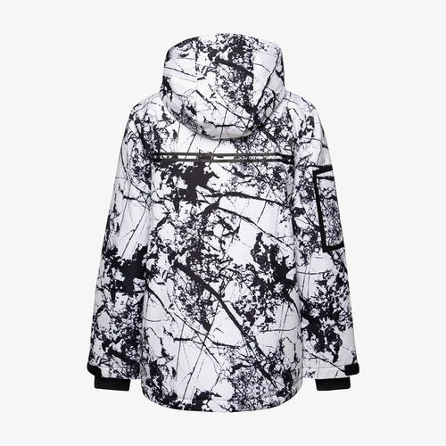 Arctix Kids' Insulated Quilted Lining Waterproof Taped Cold Weather Ultimate Performance Jacket, Cracked Marble White, Medium