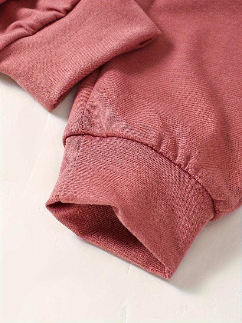Fdqin Girl's Tracksuit Sets 4 Piece Outfits Cute Hoodie Matching Jogger Sweatpants Clothes Set White/Brick Red/Pink 11-12 Years
