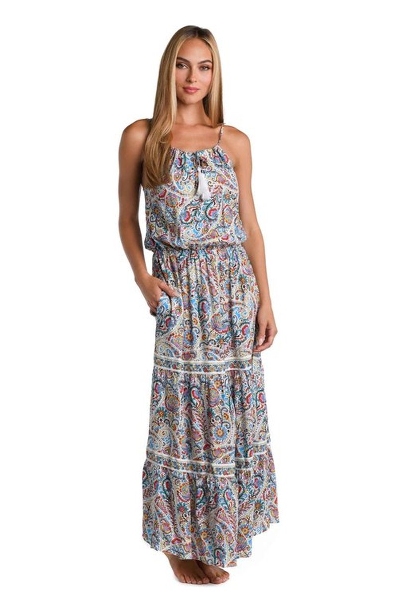 Sunshine 79 Women's Standard Midi Dress Swimsuit Cover Up, Multi//Glam Paisley, Small