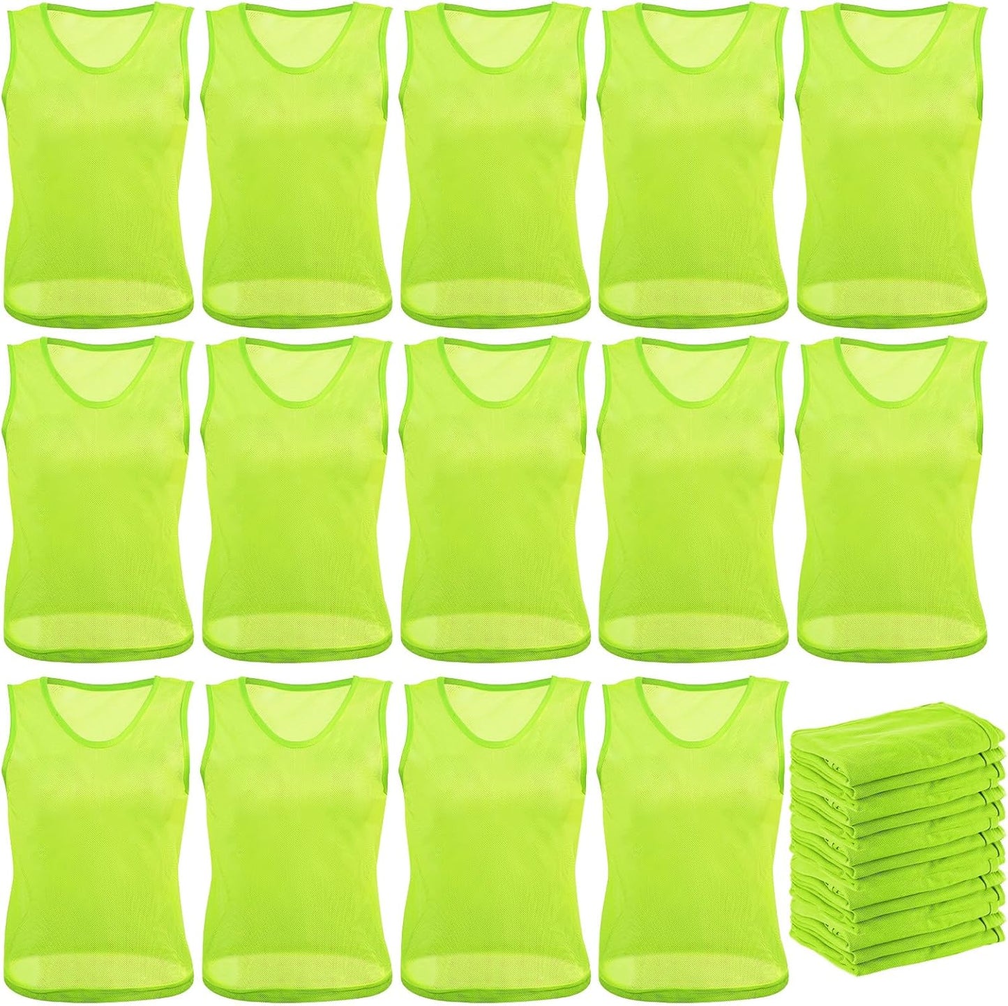 24 Pcs Pinnies Scrimmage Vests - Nylon Mesh Practice Jerseys for Soccer & Basketball Teams