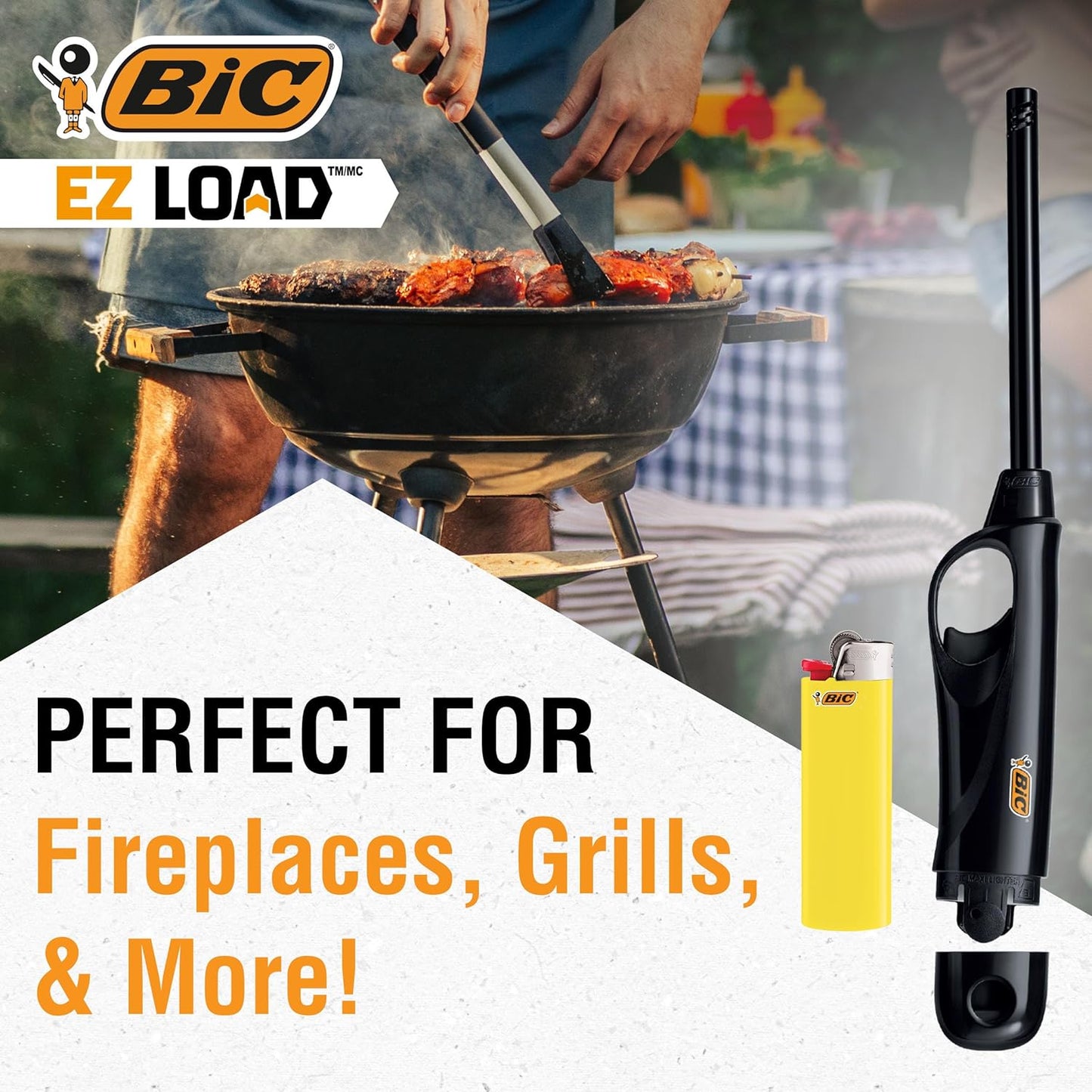 BIC EZ Load Lighters - Long Lasting & Reloadable Design | Assorted Colors, Pack of 2
