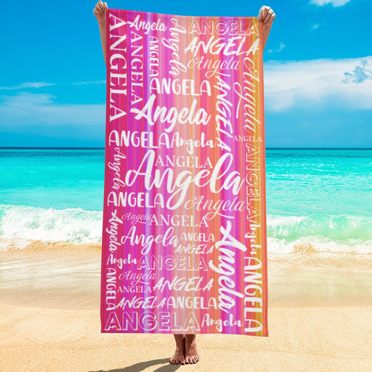 Esmtuaij Personalized Beach Towels for Kids and Adults, Custom Beach Towels with Name, Custom Quick-Drying Travel & Pool & Beach Towels,Customized Gifts for Women & Men & Children