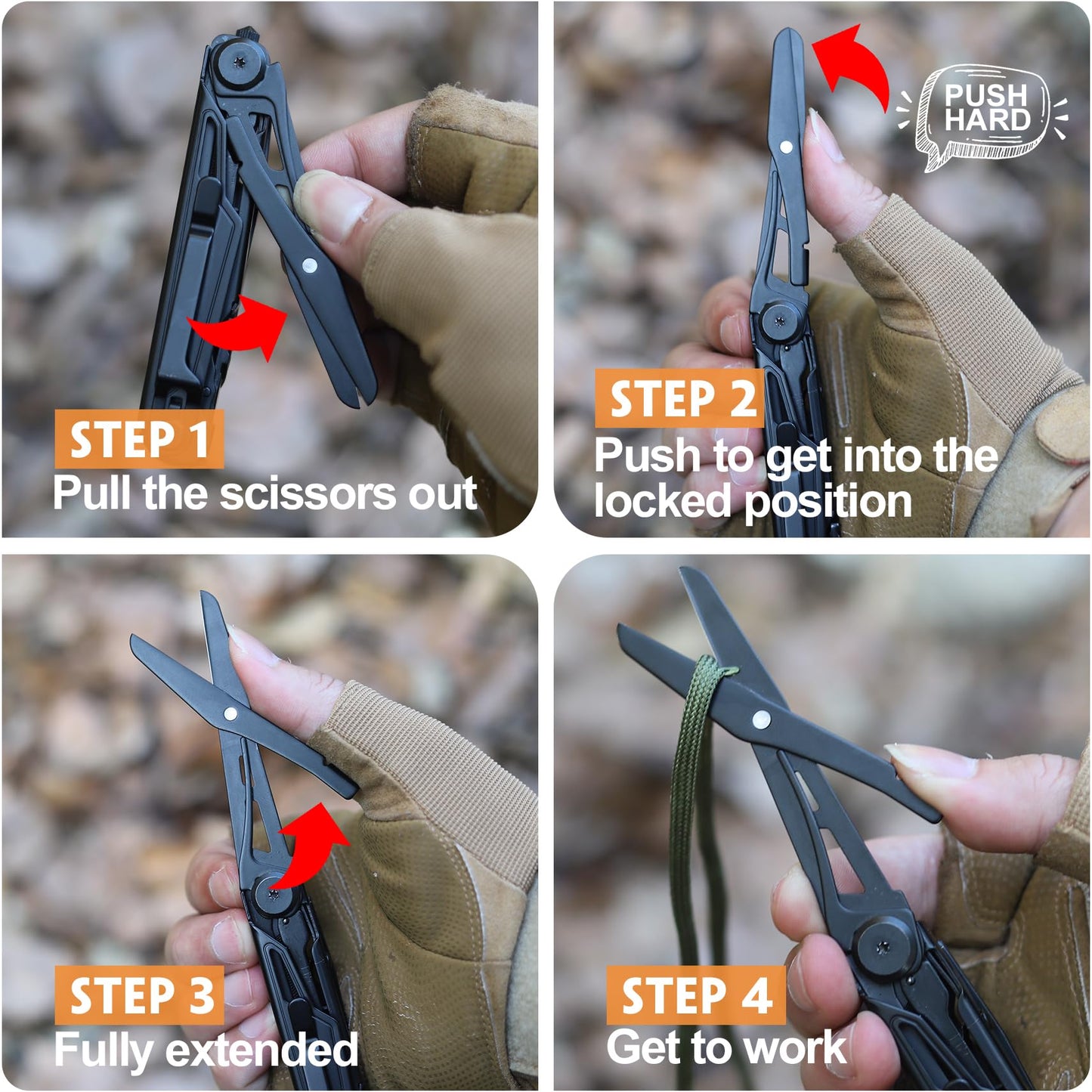 Multitool Pocket Knife - Multi tool, 9 in 1 Edc Knife - Pocket Knife for Men, Multitool for Camping, Hiking, Survival - Portable Multitool Gadgets Edc, Gifts for Men, Stocking Stuffers for Men