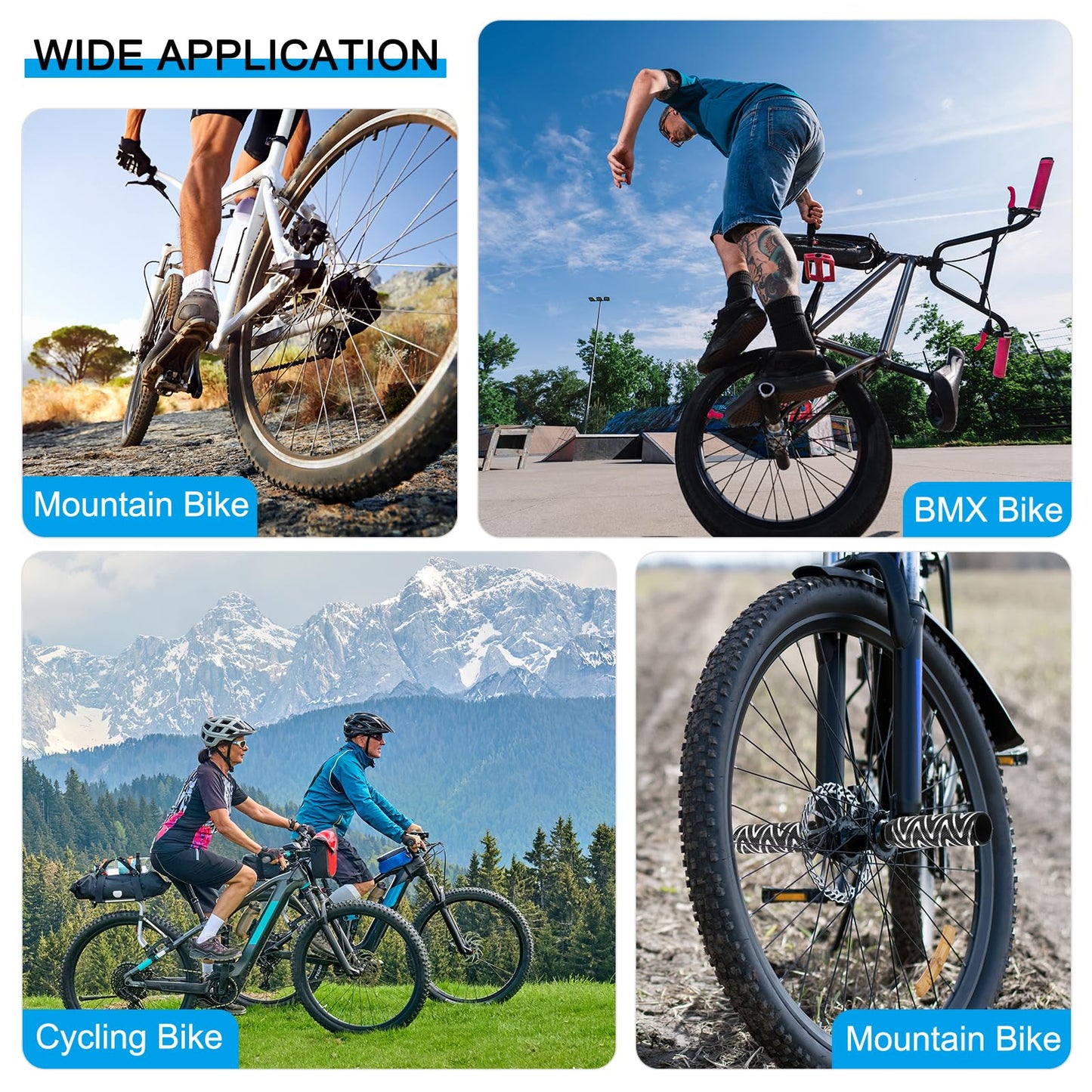 PATIKIL Aluminum Alloy S-Shape Bike Pegs Fit 3/8 inch Axles, 4 Pack Anti-Skid Lead Foot Bicycle Pegs Back Seat Stands for BMX Mountain Bike Cycling Rear Stunt Pegs, Sky Blue