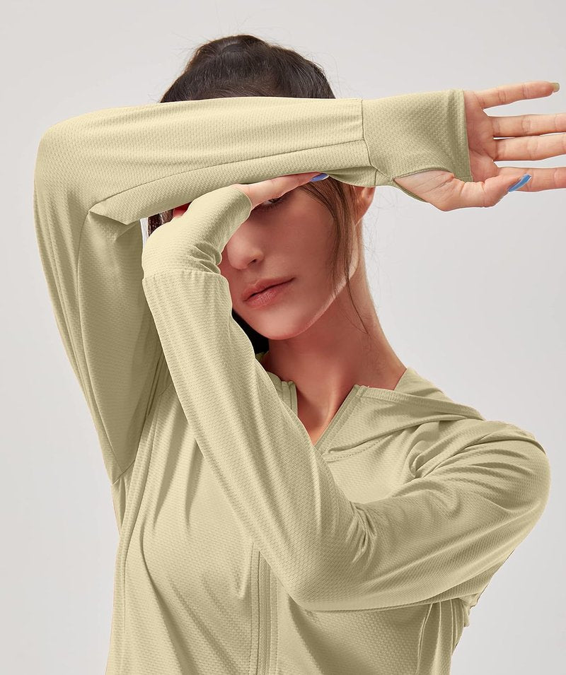 Soothfeel Women's UPF 50+ Sun Protection Hoodie - Lightweight Long Sleeve Jacket for Hiking & Outdoor Activities