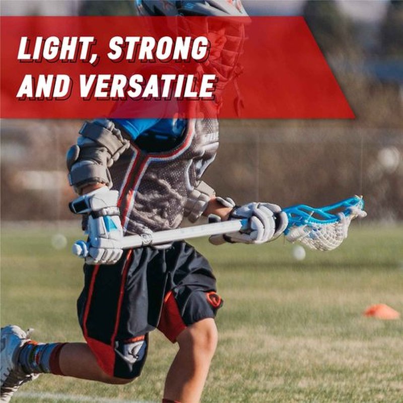 Silverfin Lacrosse Head, Strung Lacrosse Head, Unstrung Lacrosse Head, Mens Lacrosse Stick, Lacrosse Stick Head, Mens Strung Lacrosse Head, Lacrosse Head Strung (Camber Strung, Light Blue)