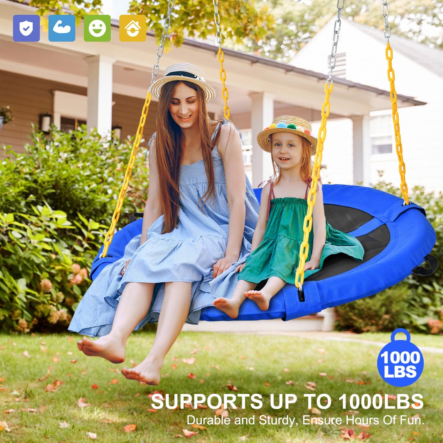 Trekassy 40" Saucer Tree Swing for Kids & Adults, Round Swing for Backyard