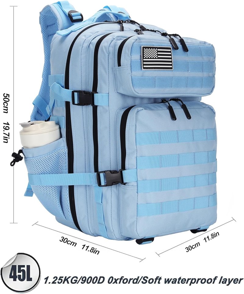 Tactical 45L Military Assault Backpack - Waterproof Rucksack with MOLLE System | 3-Day Pack