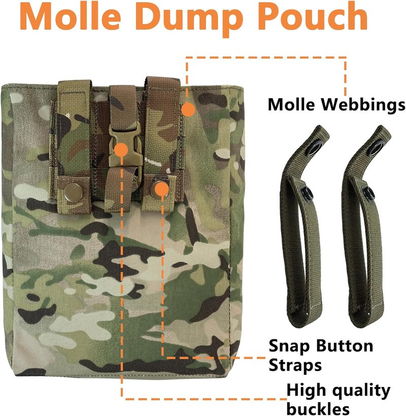 Tactical Foldable Buckle Pouch - 500D Nylon Roll-Up Dump Pouch for Tactical Duty Belt | Space-Saving Tool Bag