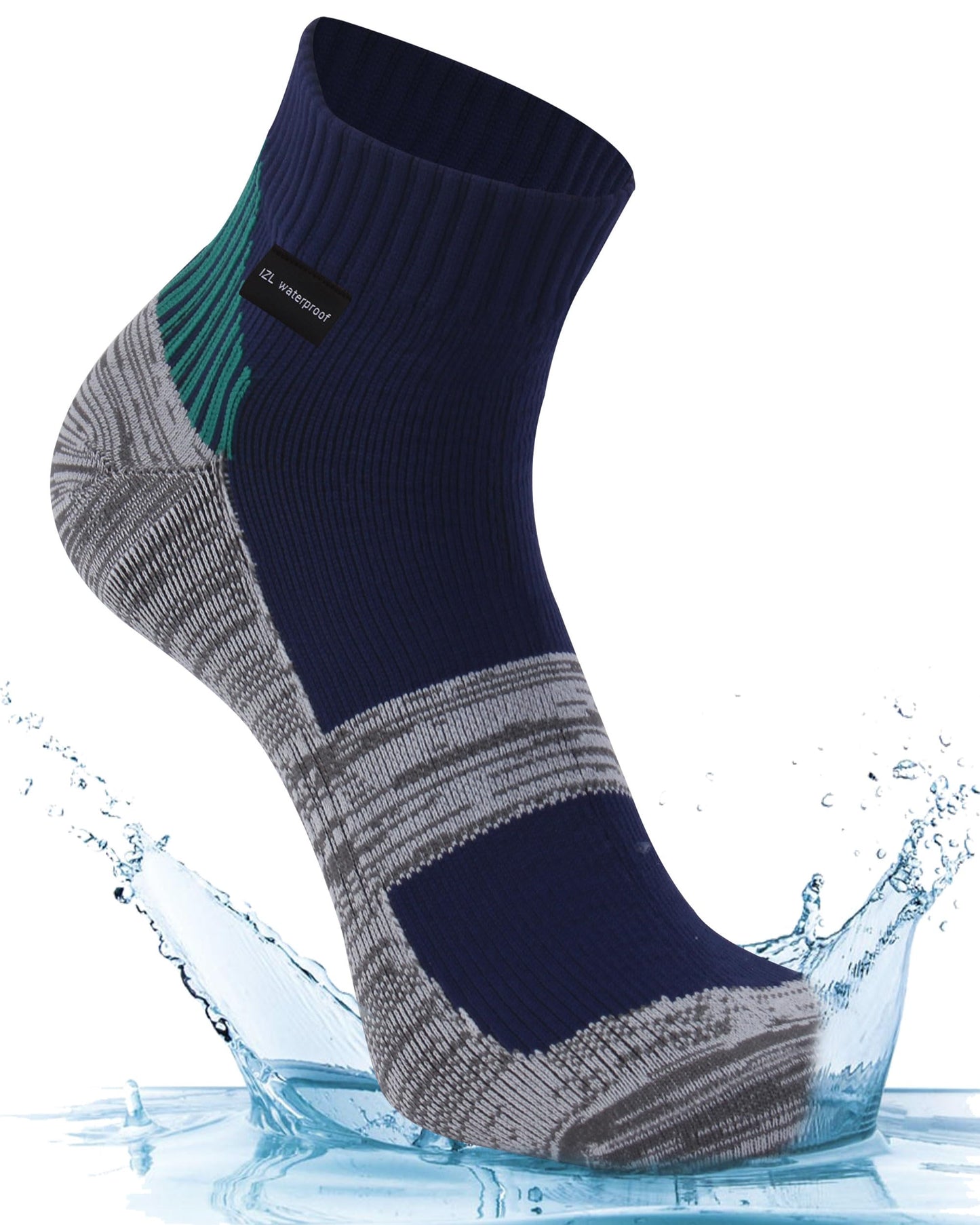 IZL waterproof Hiking Socks for Men Womens Ultralight Ankle Neoprene Socks for Fishing Camping Running Wading 1 Pair Large Navy