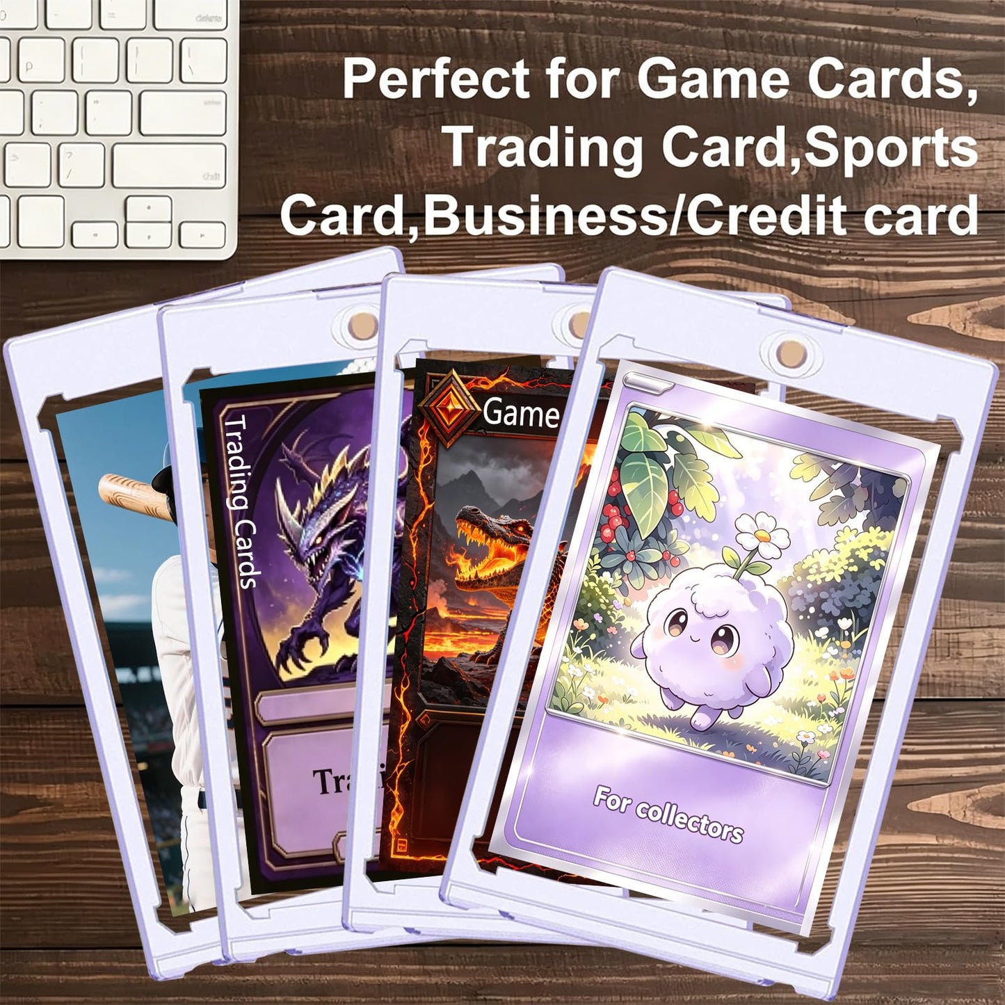 35pt Magnetic Card Holders for Trading Cards,UV Hard Plastic Sports Display Cases,10 Pack Clear One Touch Mags Card Protectors for Baseball Cards, Football Cards, Basketball Cards,MTG,TCG(10)