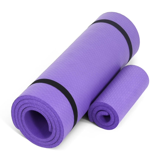 CAP High Density Exercise Yoga Mat with strap and Knee Pad 71"x24"x1/2" PURPLE