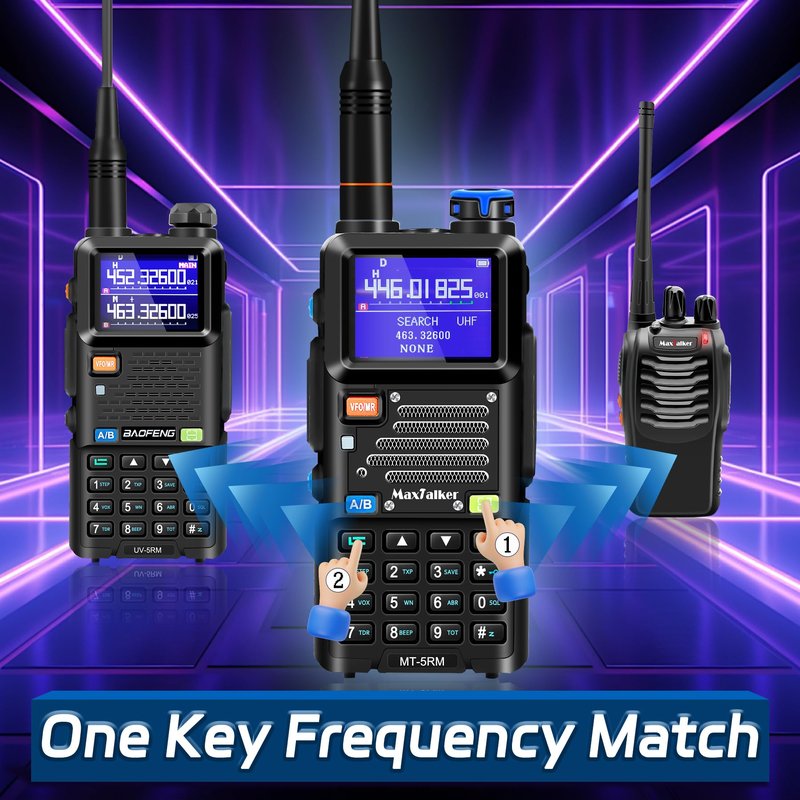 5RM Ham Radio Handheld 10W: Ham Rasios Long Range with NOAA Weather Receiver, Upgraded Antenna, Speaker Mic, Programming Cable, 2500mAh Battery Type-C Charging for Work,Camping,Hunting Essential 2Pack