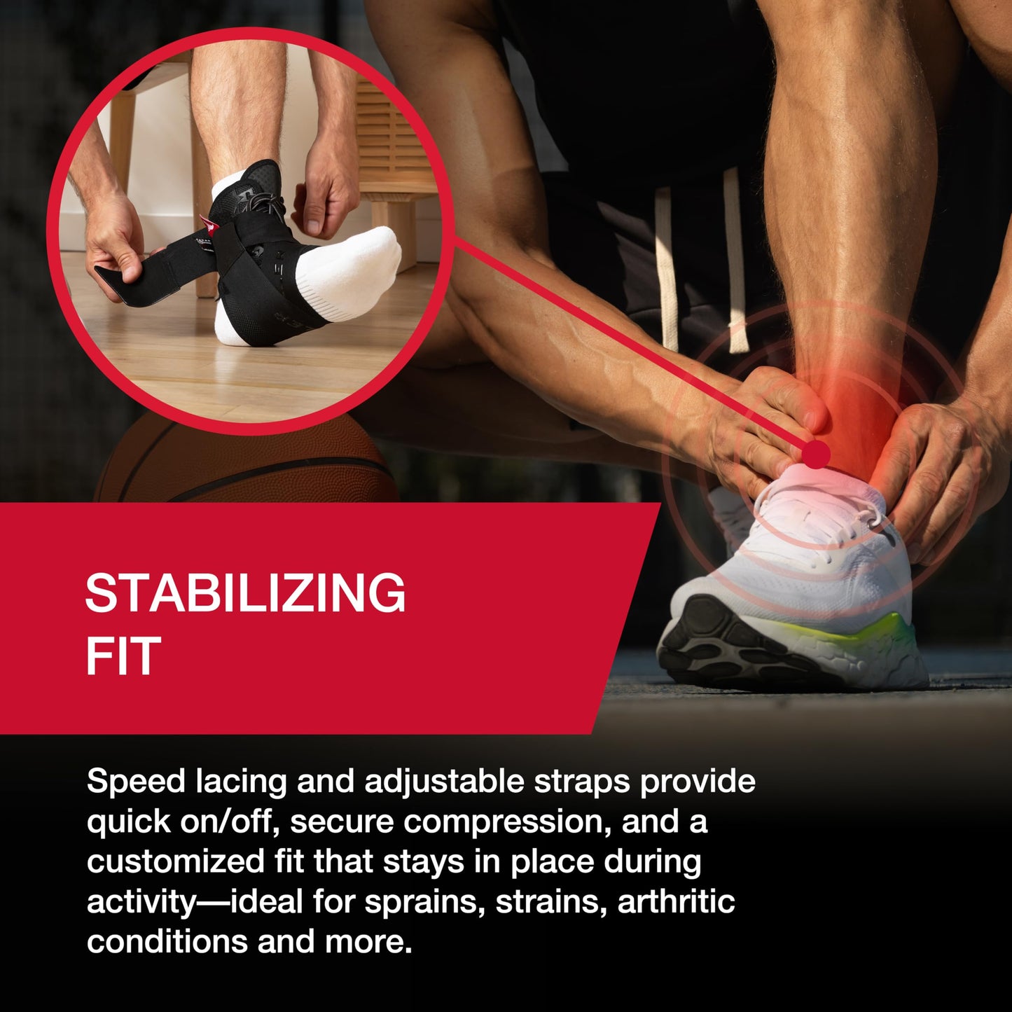 MUELLER Sports Medicine The One Ankle Brace Premium for Men and Women, Ankle Stabilizer for Compression and Pain Relief Support, Ideal for Sprains, Strains, Arthritis, Black, Medium
