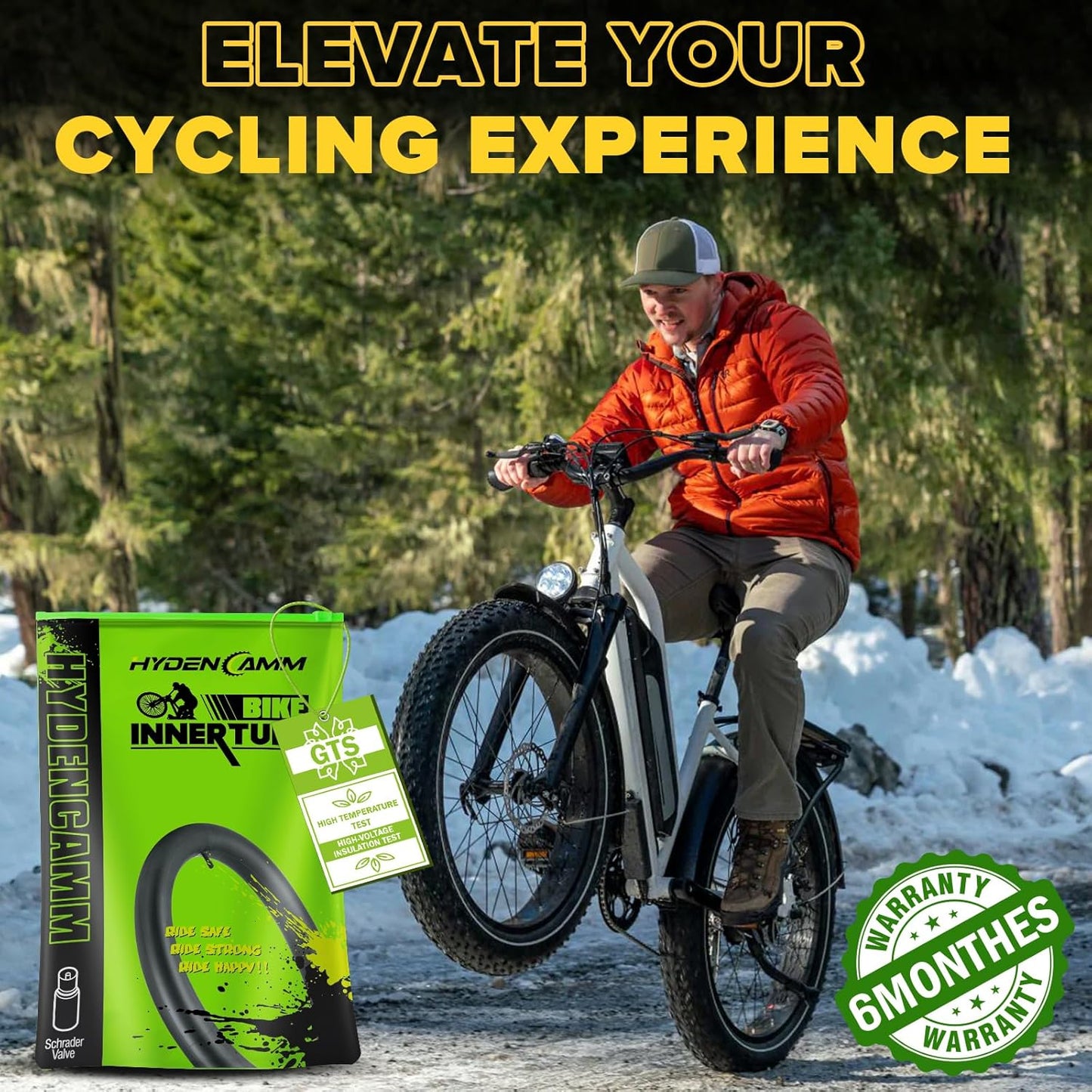 Fat Tire Tubes for E-Bikes - 20"/26" AV 32mm Schrader Valve | Includes 2 Tire Levers, 4.0 Width
